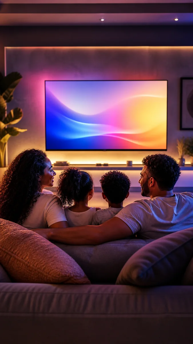 Família assistindo Barra TV